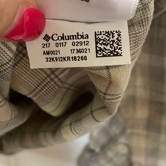 Columbia Cooper Lake Tan Plaid Long Sleeve Button Up Shirt Men's Medium NEW - Picture 11 of 11